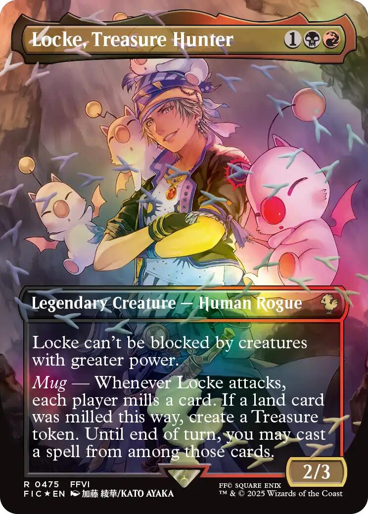 Locke, Treasure Hunter (Borderless) (Chocobo Track Foil) [FINAL FANTASY Commander] - Destination Retro