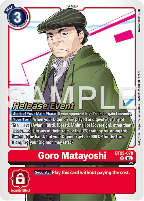 Goro Matayoshi [BT23-078] [Hackers' Slumber Release Event Cards] - Destination Retro