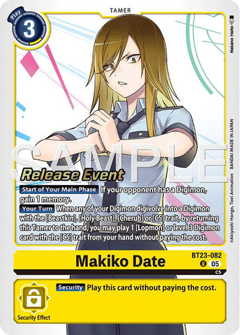Makiko Date [BT23-082] [Hackers' Slumber Release Event Cards] - Destination Retro