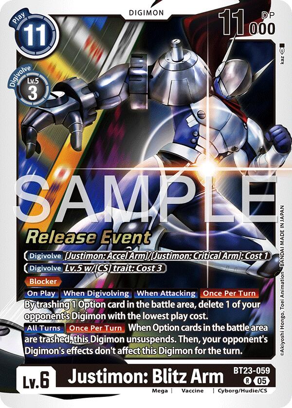 Justimon: Blitz Arm [BT23-059] [Hackers' Slumber Release Event Cards] - Destination Retro