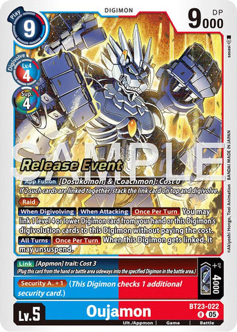 Oujamon [BT23-022] [Hackers' Slumber Release Event Cards] - Destination Retro
