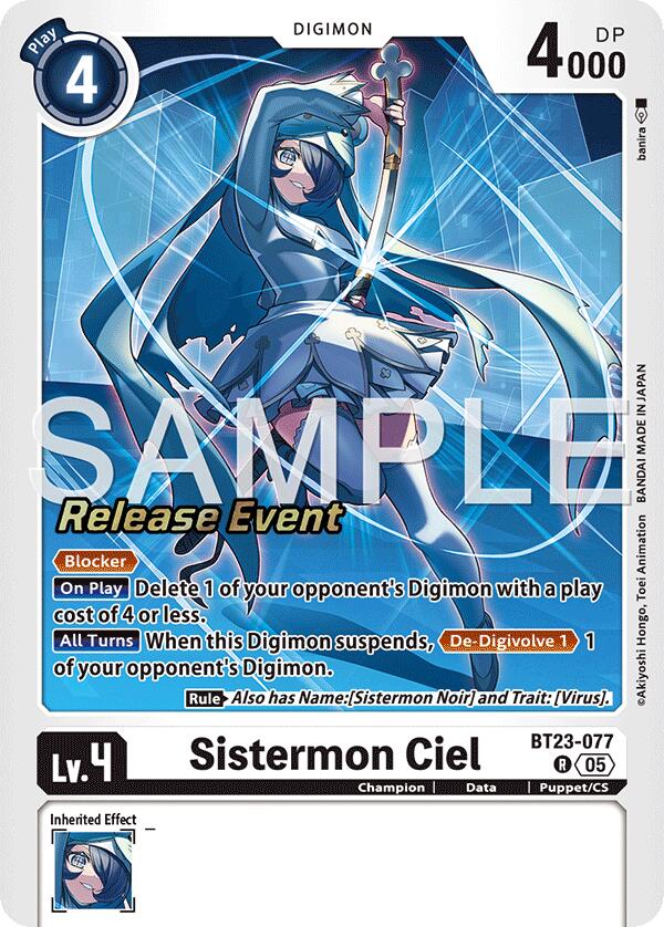 Sistermon Ciel [BT23-077] [Hackers' Slumber Release Event Cards] - Destination Retro