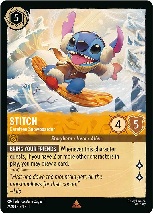 Stitch - Carefree Snowboarder (7/204) [Winterspell] - Destination Retro