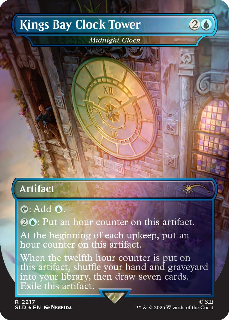 Kings Bay Clock Tower - Midnight Clock (Rainbow Foil) [Secret Lair Drop Series] - Destination Retro