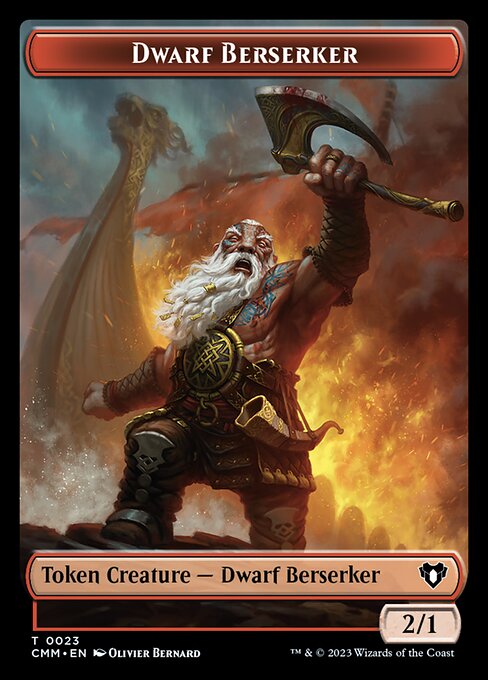 Human Soldier // Dwarf Berserker Double-Sided Token [Commander Masters Tokens] - Destination Retro