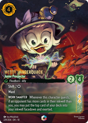 Webby Vanderquack - Junior Prospector (Enchanted) (229/204) [Whispers in the Well] - Destination Retro