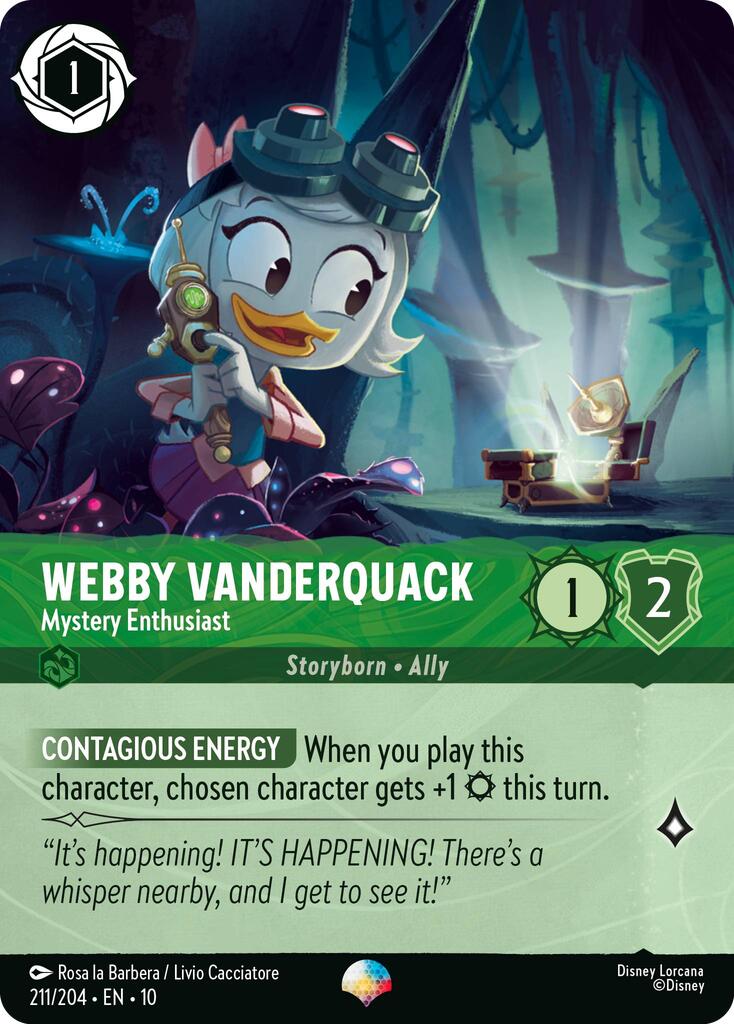 Webby Vanderquack - Mystery Enthusiast (Epic) (211/204) [Whispers in the Well] - Destination Retro