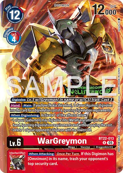 WarGreymon [BT22-013] (Evolution Cup 2025 Vol. 3 Top 4) [Cyber Eden] - Destination Retro