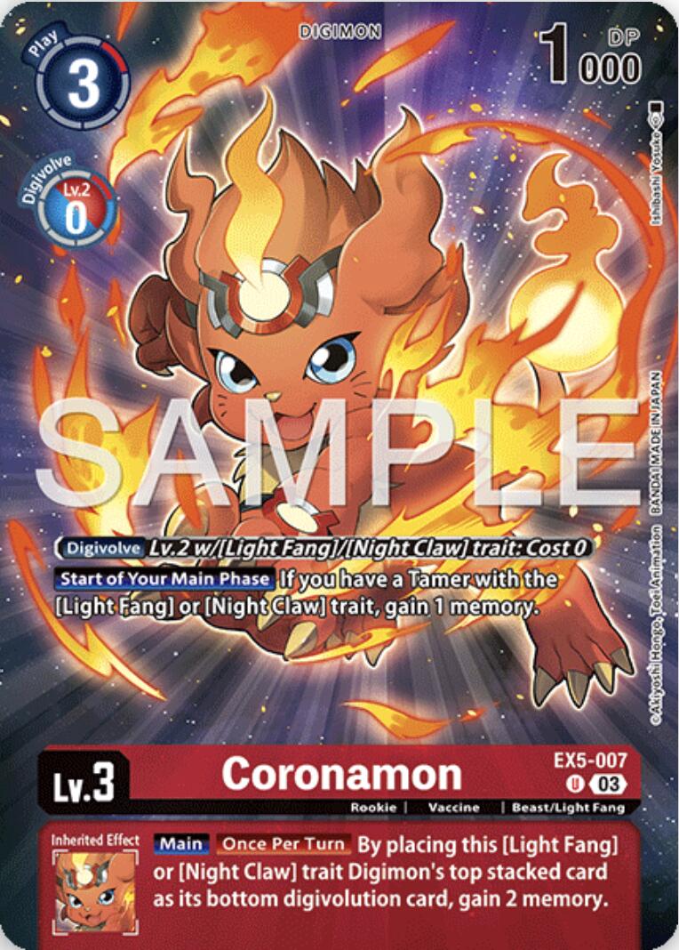 Coronamon [EX5-007] (Digimon Story: Time Stranger Collector's Edition) [Animal Colosseum] - Destination Retro