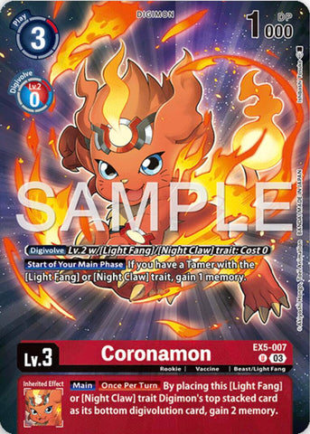 Coronamon [EX5-007] (Digimon Story: Time Stranger Collector's Edition) [Animal Colosseum] - Destination Retro
