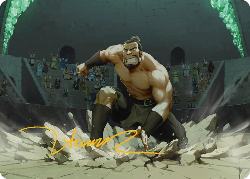 The Boulder, Ready to Rumble Art Card (Gold-Stamped Signature) [Avatar: The Last Airbender Art Series] - Destination Retro