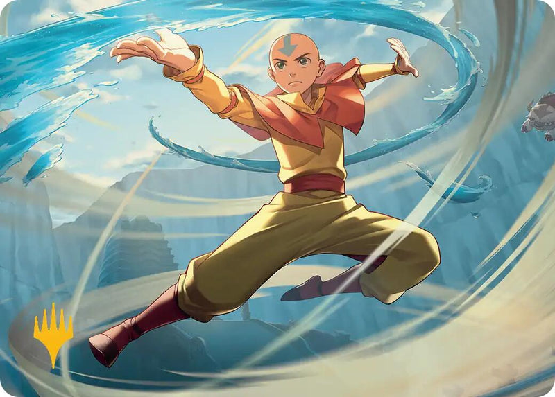 Aang, Swift Savior Art Card (Gold-Stamped Planeswalker Symbol) [Avatar: The Last Airbender Art Series] - Destination Retro