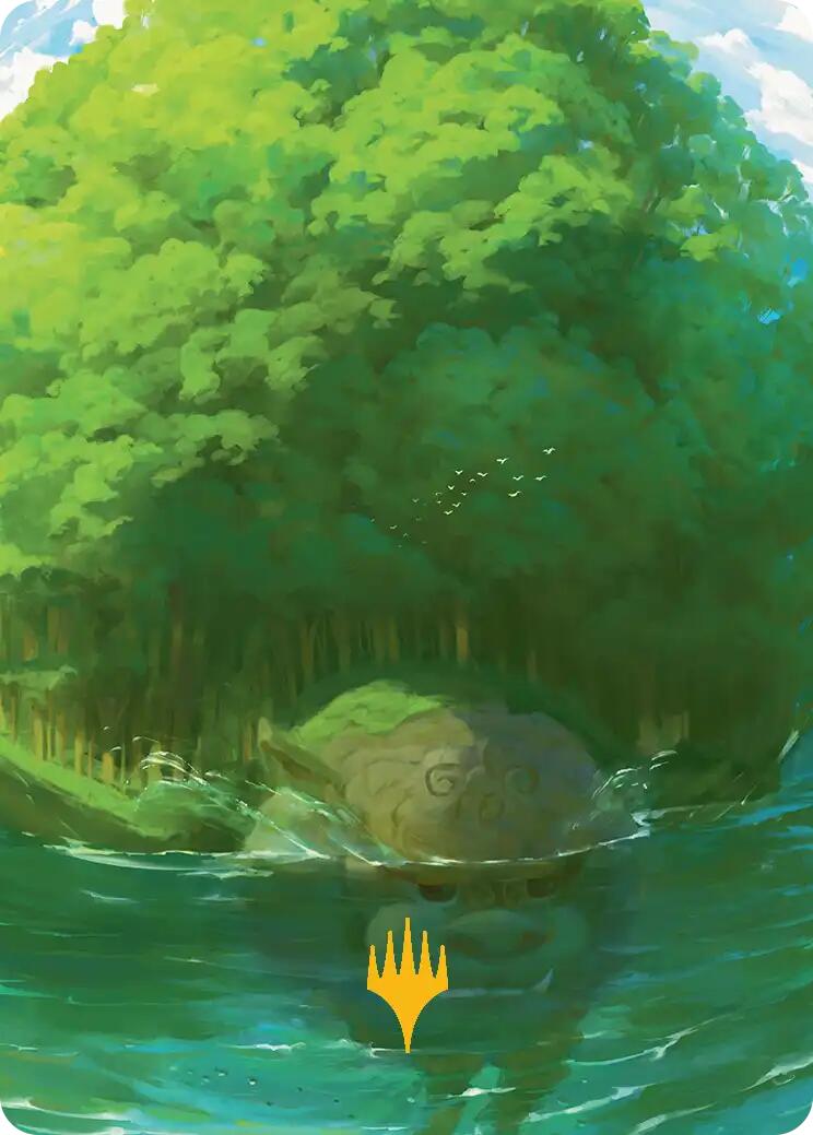 Forest Art Card (Gold-Stamped Planeswalker Symbol) [Avatar: The Last Airbender Art Series] - Destination Retro
