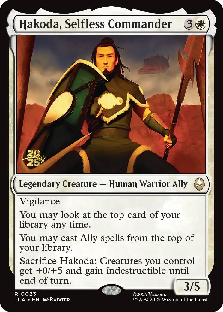 Hakoda, Selfless Commander [Avatar: The Last Airbender Prerelease Cards] - Destination Retro