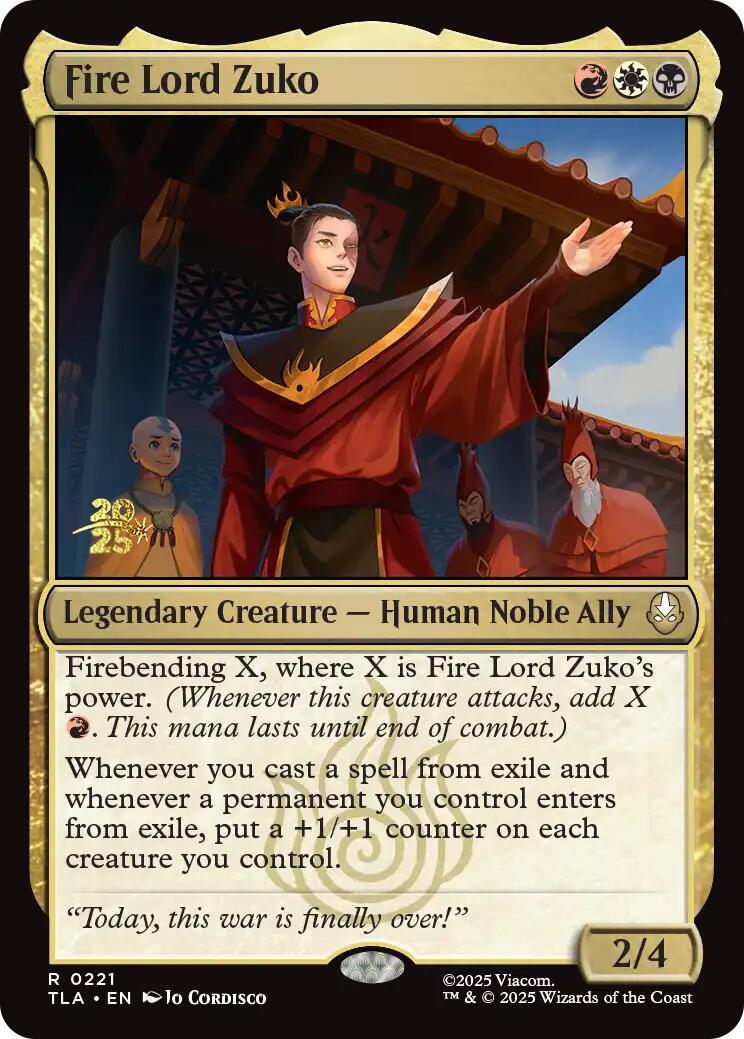 Fire Lord Zuko [Avatar: The Last Airbender Prerelease Cards] - Destination Retro