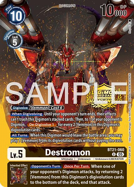Destromon [BT21-060] (Championship 25-26 Season 2 Tamers Pack) [World Convergence] - Destination Retro
