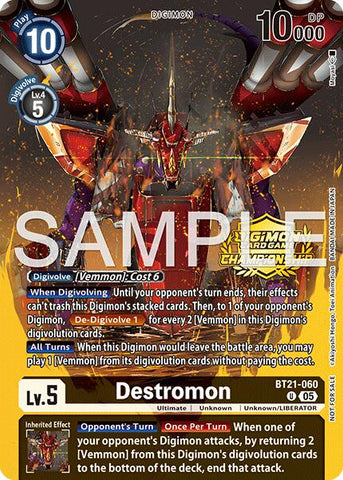 Destromon [BT21-060] (Championship 25-26 Season 2 Tamers Pack) [World Convergence] - Destination Retro