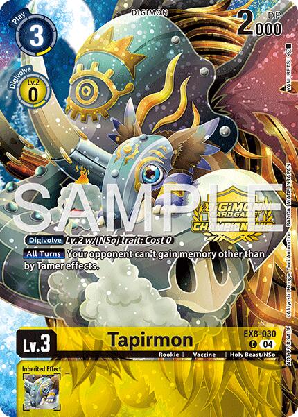 Tapirmon [EX8-030] (Championship 25-26 Season 2 Tamers Pack) [Chain of Liberation] - Destination Retro