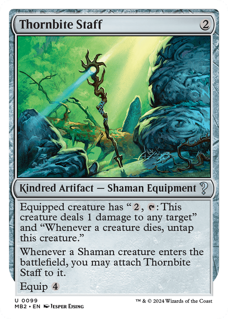 Thornbite Staff (White Border) [Mystery Booster 2] - Destination Retro