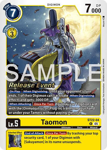 Taomon [ST22-04] [Starter Deck: Amethyst Mandala Advanced Deck Set Release Event Cards] - Destination Retro