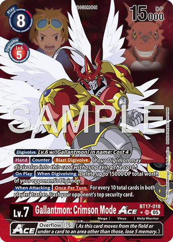 Gallantmon: Crimson Mode ACE [BT17-018] (Alternate Art) [Advanced Booster Digimon Generation] - Destination Retro