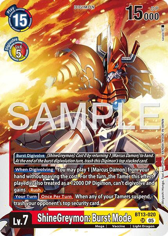 ShineGreymon: Burst Mode [BT13-020] [Advanced Booster Digimon Generation] - Destination Retro