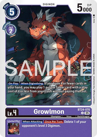 Growlmon [BT24-070] [Time Stranger] - Destination Retro