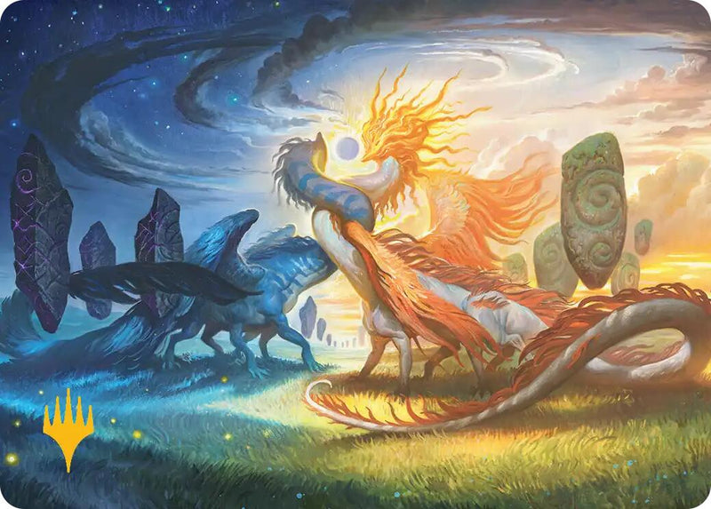 Celestial Reunion Art Card (19/54) (Gold-Stamped Planeswalker Symbol) [Lorwyn Eclipsed Art Series] - Destination Retro