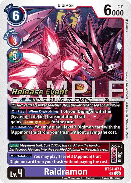 Raidramon [BT24-071] [Time Stranger Release Events Cards] - Destination Retro
