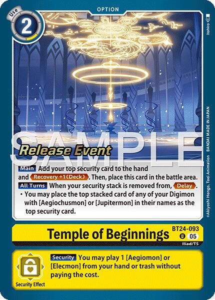Temple of Beginnings [BT24-093] [Time Stranger Release Events Cards] - Destination Retro