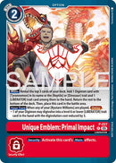 Unique Emblem: Primal Impact [P] (Dawn of Liberator Box Topper) [Promotional Cards] - Destination Retro