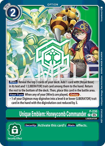 Unique Emblem: Honeycomb Commander [P] (Dawn of Liberator Box Topper) [Promotional Cards] - Destination Retro