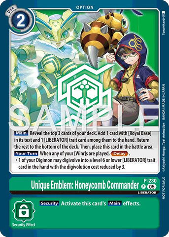 Unique Emblem: Honeycomb Commander [P] (Dawn of Liberator Box Topper) [Promotional Cards] - Destination Retro