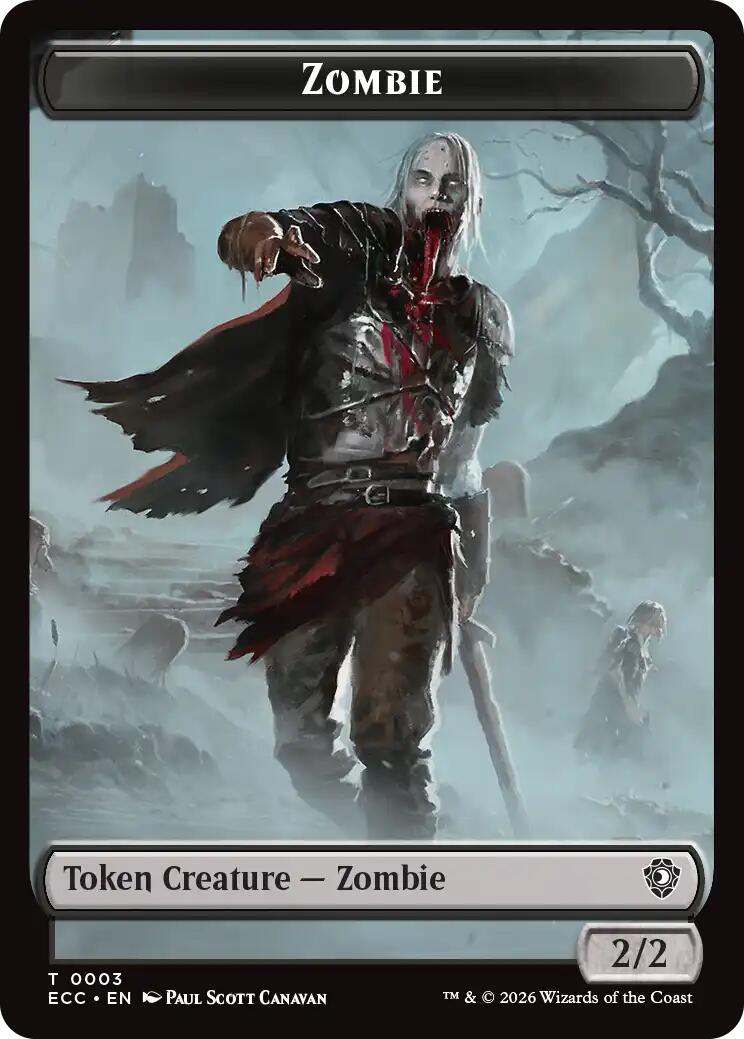 Zombie // Elf Warrior Double-Sided Token [Lorwyn Eclipsed Tokens] - Destination Retro