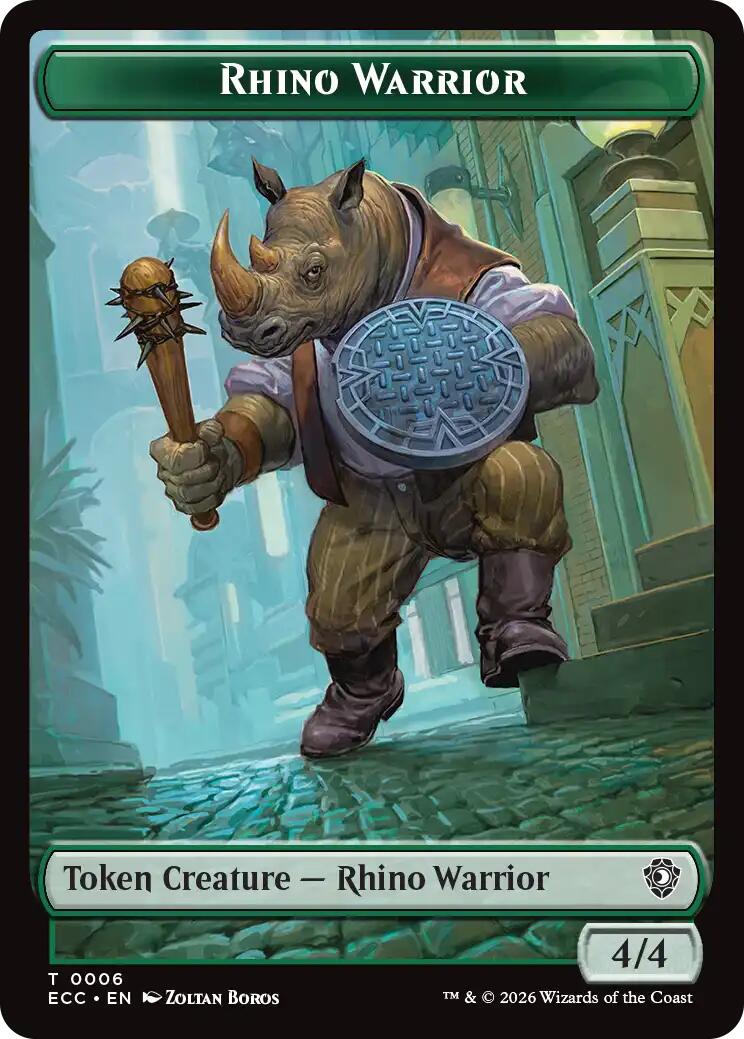 Rhino Warrior // Elemental (0010) Double-Sided Token [Lorwyn Eclipsed Tokens] - Destination Retro