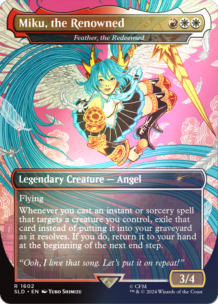 Miku, the Renowned - Feather, the Redeemed (Rainbow Foil) [Secret Lair Drop Series] - Destination Retro