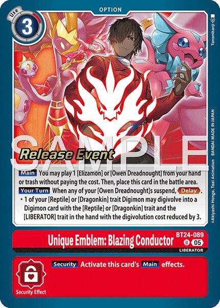 Unique Emblem: Blazing Conductor [BT24-089] [Time Stranger Release Events Cards] - Destination Retro