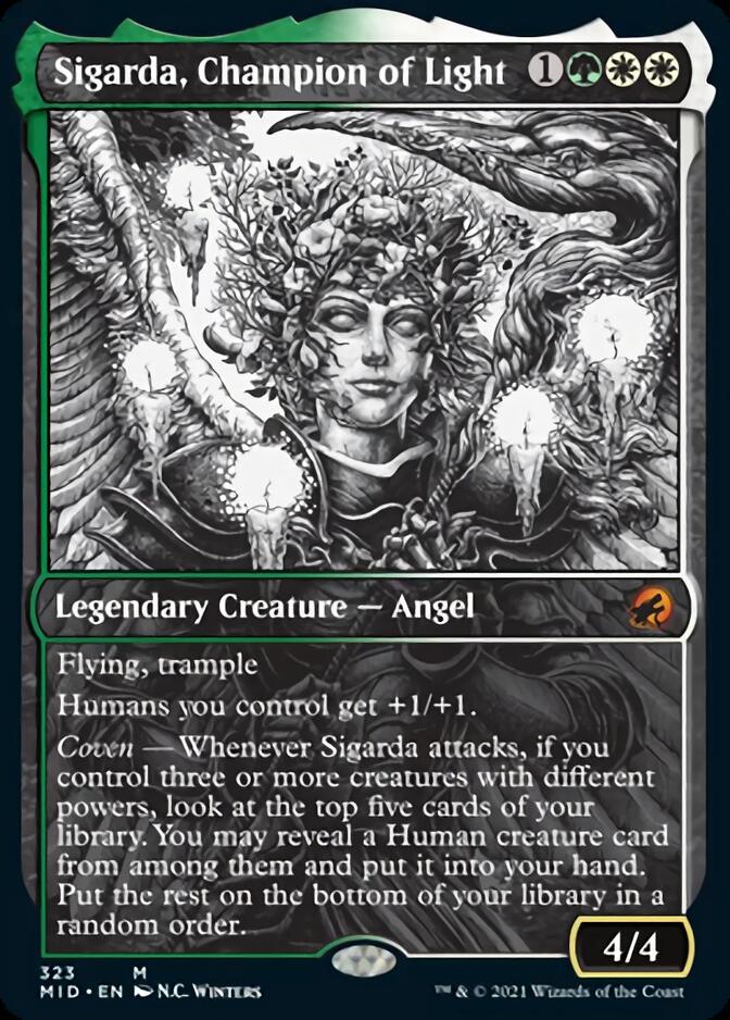 Sigarda, Champion of Light (Showcase) [Innistrad: Midnight Hunt] - Destination Retro