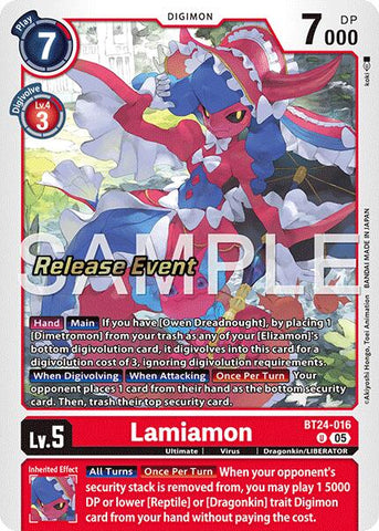 Lamiamon [BT24-016] [Time Stranger Release Events Cards] - Destination Retro