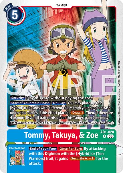 Tommy, Takuya, & Zoe [AD1-020] [Advanced Booster Digimon Generation] - Destination Retro
