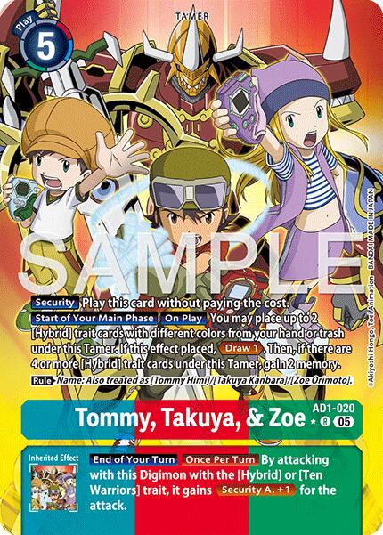 Tommy, Takuya, & Zoe [AD1-020] (Alternate Art) [Advanced Booster Digimon Generation] - Destination Retro