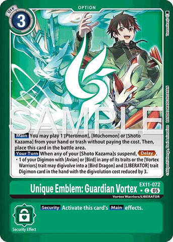 Unique Emblem: Guardian Vortex [EX11-072] (Limited Foil) [Dawn of Liberator] - Destination Retro