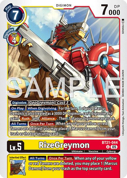 RizeGreymon [BT21-044] [Advanced Booster Digimon Generation] - Destination Retro
