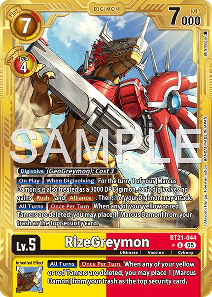 RizeGreymon [BT21-044] (Alternate Art) [Advanced Booster Digimon Generation] - Destination Retro