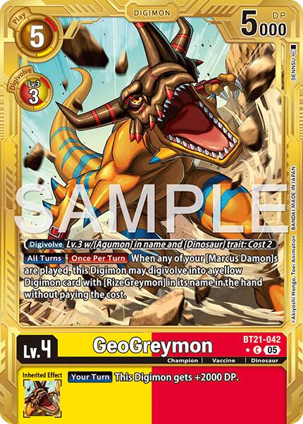 GeoGreymon [BT21-042] (Alternate Art) [Advanced Booster Digimon Generation] - Destination Retro
