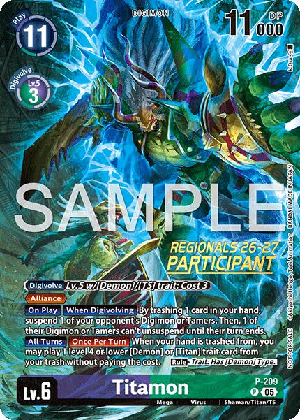 Titamon [P-209] (Regionals 26-27 Season 1 Participant) [Promotional Cards] - Destination Retro