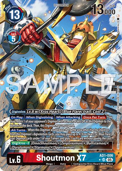 Shoutmon X7 [AD1-006] (Alternate Art) [Advanced Booster Digimon Generation] - Destination Retro