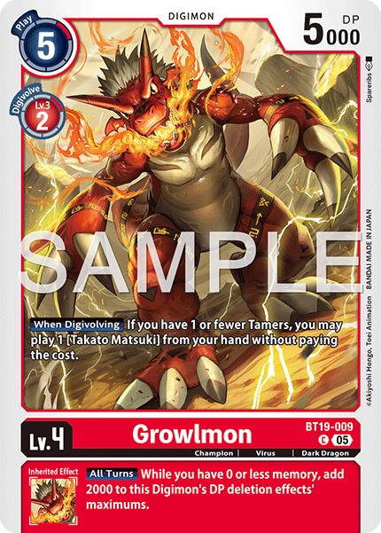 Growlmon [BT19-009] [Advanced Booster Digimon Generation] - Destination Retro