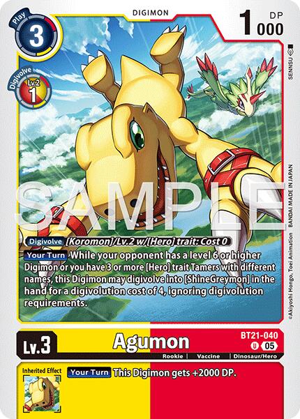 Agumon [BT21-040] [Advanced Booster Digimon Generation] - Destination Retro