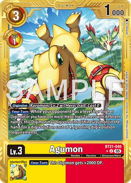 Agumon [BT21-040] (Alternate Art) [Advanced Booster Digimon Generation] - Destination Retro